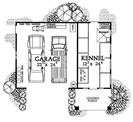 2 Car Garage Apartment Plan 91246 First Level Plan