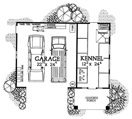 2 Car Garage Apartment Plan 91248 First Level Plan