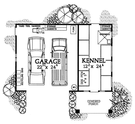 2 Car Garage Apartment Plan 91250 First Level Plan