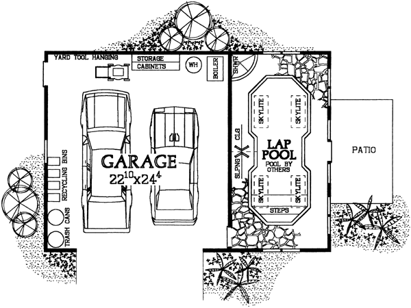 2 Car Garage Apartment Plan 91253 Level One