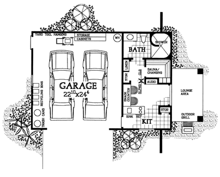 2 Car Garage Plan 91258 First Level Plan