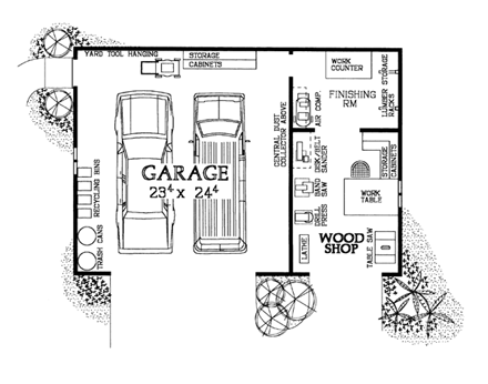 2 Car Garage Plan 91259 First Level Plan