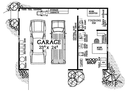 2 Car Garage Plan 91260 First Level Plan