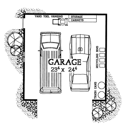 2 Car Garage Plan 91270 First Level Plan