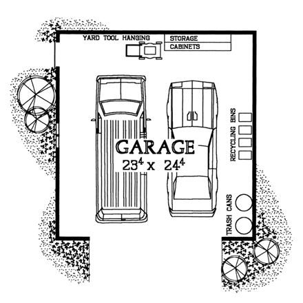 2 Car Garage Plan 91271 First Level Plan
