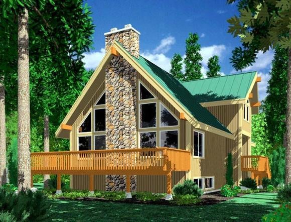 Contemporary, Narrow Lot House Plan 91319 with 3 Beds, 3 Baths Elevation