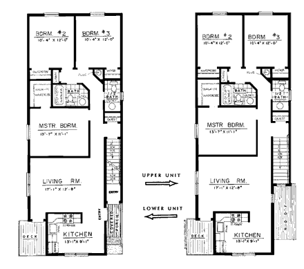 Traditional Multi-Family Plan 91320 with 6 Beds, 4 Baths First Level Plan