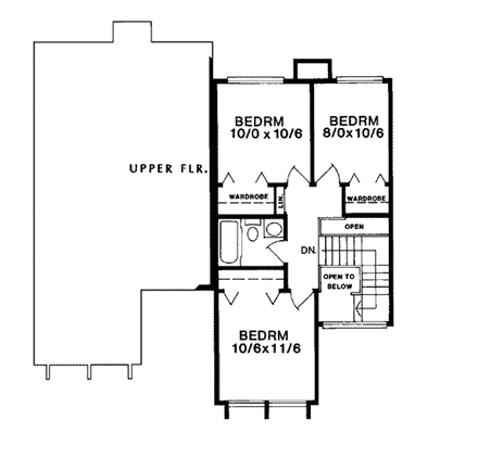 Contemporary Multi-Family Plan 91324 with 6 Beds, 4 Baths, 2 Car Garage Second Level Plan