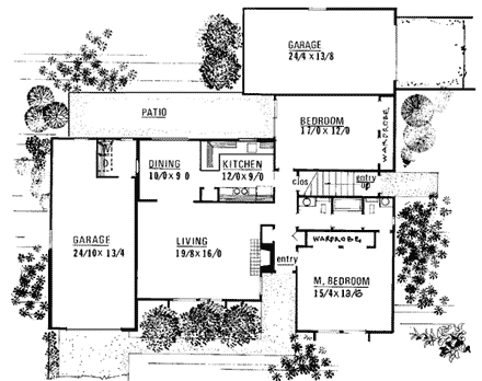 Contemporary Multi-Family Plan 91330 with 4 Beds, 4 Baths, 1 Car Garage First Level Plan