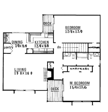 Contemporary Multi-Family Plan 91330 with 4 Beds, 4 Baths, 1 Car Garage Second Level Plan