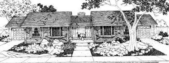 Ranch Multi-Family Plan 91333 with 4 Beds, 2 Baths, 2 Car Garage Elevation