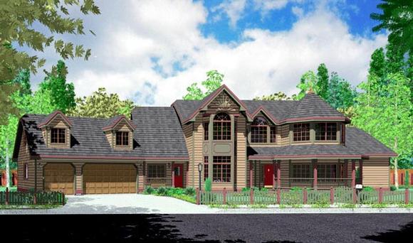 Traditional House Plan 91339 with 6 Beds, 5 Baths, 3 Car Garage Elevation
