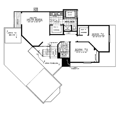 Ranch House Plan 91347 with 3 Beds, 3 Baths Second Level Plan