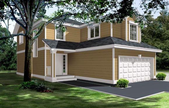 Traditional House Plan 91603 with 3 Beds, 3 Baths, 2 Car Garage Elevation
