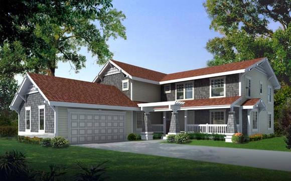 Country, Craftsman House Plan 91620 with 4 Beds, 4 Baths, 2 Car Garage Elevation