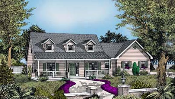 Cape Cod, Country, Farmhouse House Plan 91638 with 3 Beds, 3 Baths, 2 Car Garage Elevation