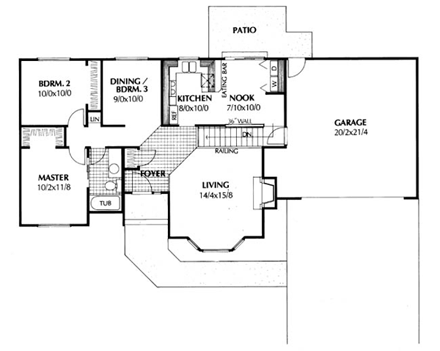 One-Story, Ranch, Traditional House Plan 91646 with 3 Beds, 1 Baths First Level Plan