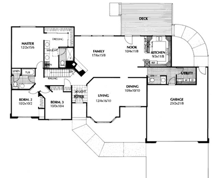 Contemporary, One-Story, Ranch House Plan 91652 with 3 Beds, 3 Baths, 2 Car Garage First Level Plan