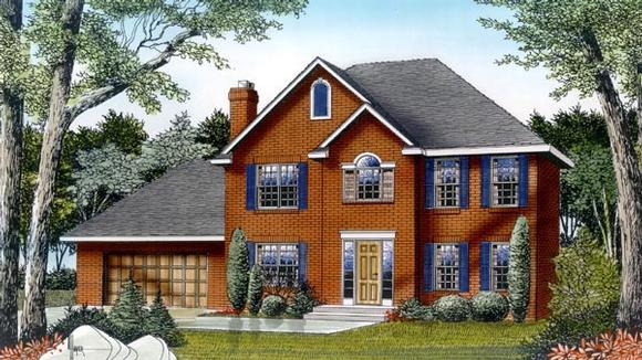 Colonial, Traditional House Plan 91668 with 3 Beds, 3 Baths, 2 Car Garage Elevation