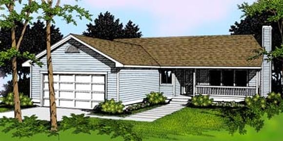 One-Story, Ranch, Traditional House Plan 91807 with 3 Beds, 2 Baths, 2 Car Garage Elevation