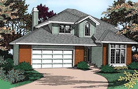 Contemporary, Traditional House Plan 91816 with 3 Beds, 3 Baths, 2 Car Garage Elevation