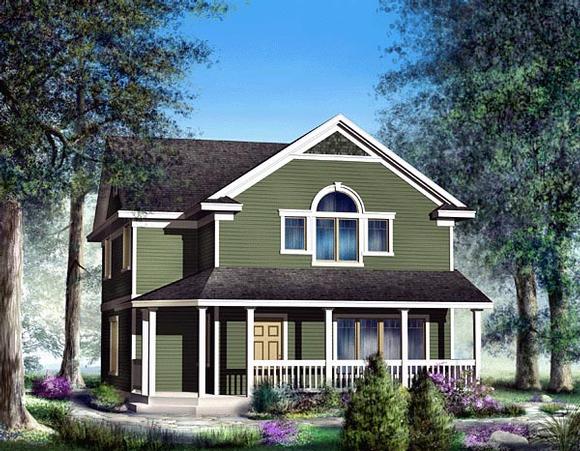 Bungalow, Country, Craftsman House Plan 91829 with 4 Beds, 3 Baths, 2 Car Garage Elevation