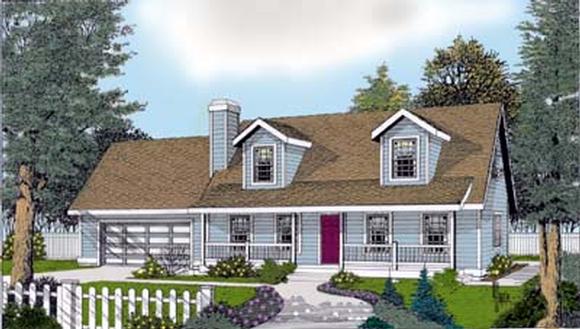 Cape Cod, Country, Farmhouse House Plan 91830 with 3 Beds, 3 Baths, 2 Car Garage Elevation