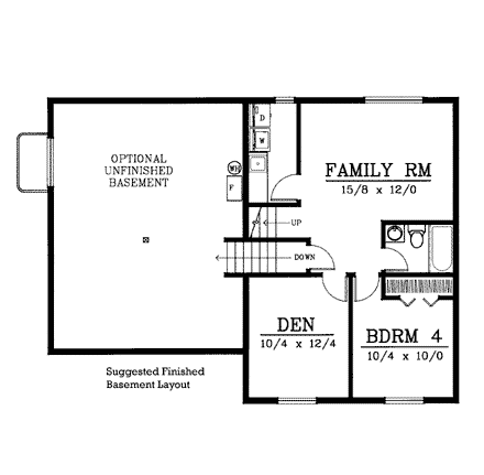 Bungalow, Country, Craftsman House Plan 91839 with 3 Beds, 2 Baths Second Level Plan