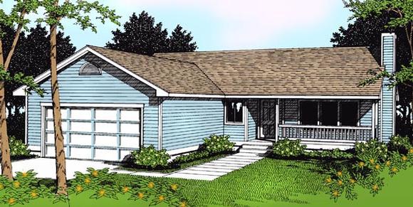 Country, One-Story, Ranch, Traditional House Plan 91844 with 3 Beds, 2 Baths, 2 Car Garage Elevation