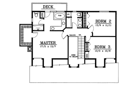 Country, Farmhouse House Plan 91846 with 3 Beds, 3 Baths, 2 Car Garage Second Level Plan