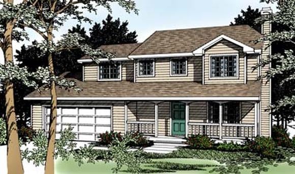 Country, Farmhouse, Traditional House Plan 91849 with 4 Beds, 3 Baths, 2 Car Garage Elevation