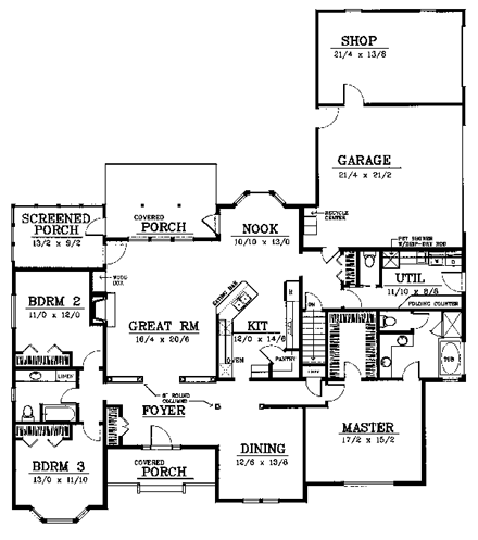 Country, European, Traditional House Plan 91859 with 3 Beds, 3 Baths, 3 Car Garage First Level Plan