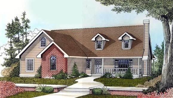 Country, One-Story House Plan 91869 with 3 Beds, 2 Baths, 2 Car Garage Elevation