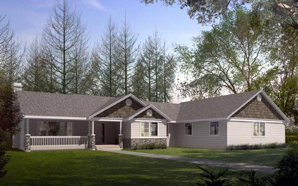 One-Story, Ranch, Traditional House Plan 91871 with 3 Beds, 2 Baths, 2 Car Garage Elevation