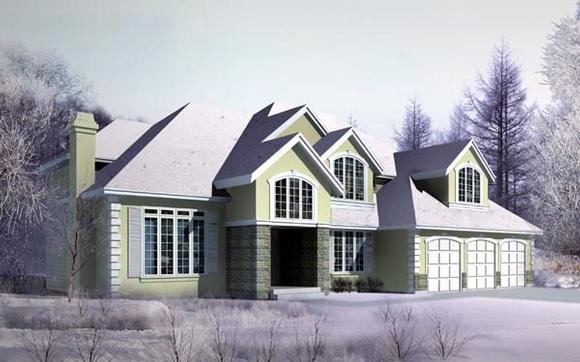 Country, European House Plan 91872 with 4 Beds, 5 Baths, 3 Car Garage Elevation