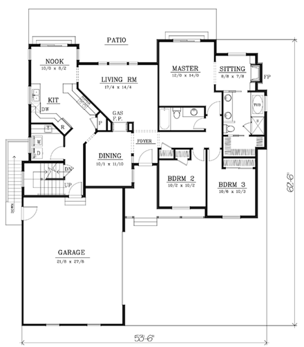Craftsman, Traditional House Plan 91875 with 4 Beds, 3 Baths, 2 Car Garage First Level Plan