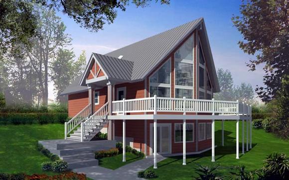 Contemporary, Narrow Lot House Plan 91886 with 3 Beds, 3 Baths Elevation