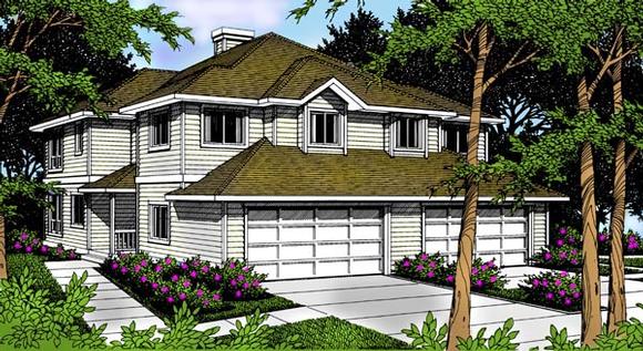 Traditional House Plan 91888 with 3 Beds, 3 Baths, 2 Car Garage Elevation
