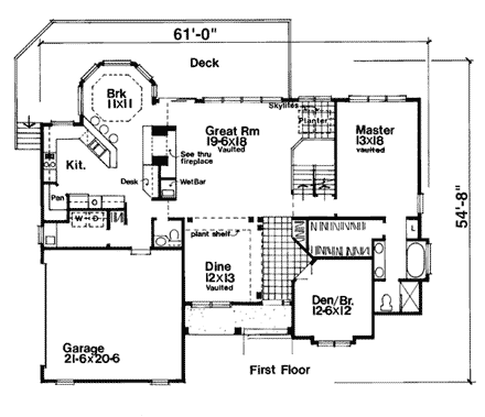 Country House Plan 91900 with 4 Beds, 3 Baths, 2 Car Garage First Level Plan