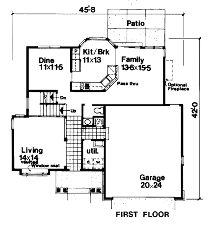 Country House Plan 91902 with 4 Beds, 3 Baths First Level Plan