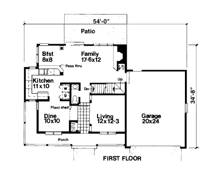 Country, Farmhouse House Plan 91903 with 3 Beds, 3 Baths, 2 Car Garage First Level Plan