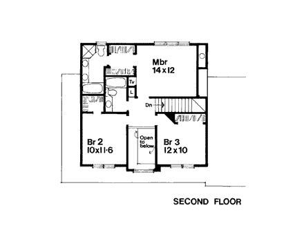 Country, Farmhouse House Plan 91903 with 3 Beds, 3 Baths, 2 Car Garage Second Level Plan