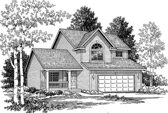 Country House Plan 92052 with 3 Beds, 3 Baths, 2 Car Garage Elevation