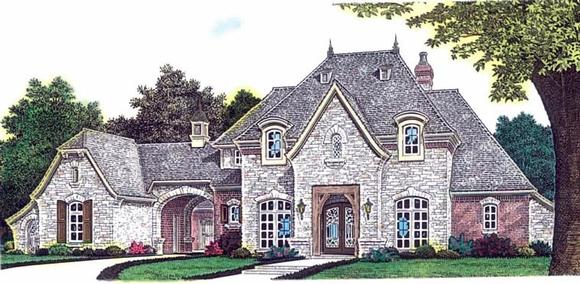 European, French Country House Plan 92230 with 3 Beds, 3 Baths, 3 Car Garage Elevation
