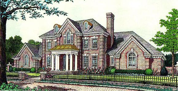 Colonial, European, French Country House Plan 92237 with 4 Beds, 4 Baths, 3 Car Garage Elevation
