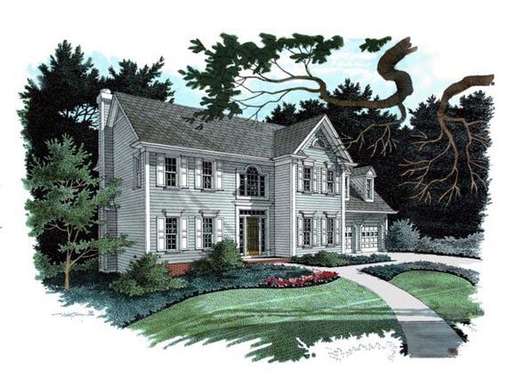 Traditional House Plan 92301 with 4 Beds, 3 Baths, 2 Car Garage Elevation