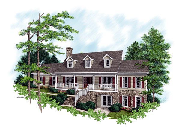 Country, Traditional House Plan 92321 with 3 Beds, 3 Baths, 2 Car Garage Elevation