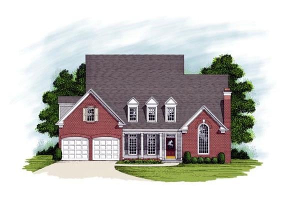 Country, Traditional House Plan 92334 with 4 Beds, 4 Baths, 2 Car Garage Elevation