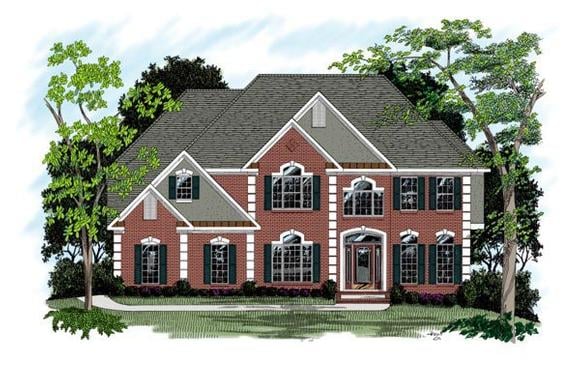 European, Traditional House Plan 92336 with 4 Beds, 4 Baths, 2 Car Garage Elevation