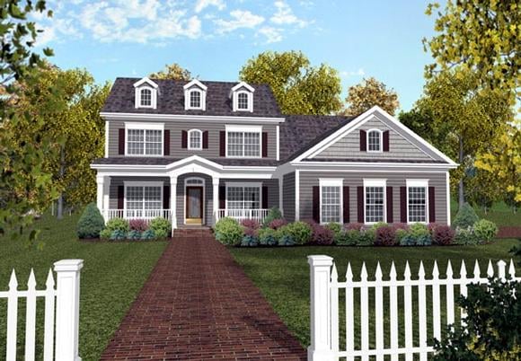 Traditional House Plan 92367 with 4 Beds, 3 Baths, 3 Car Garage Elevation